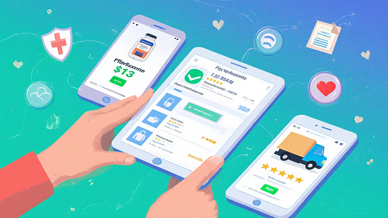 Personne compare trois applications de pharmacies avec prix, livraisons et validation ANSM.