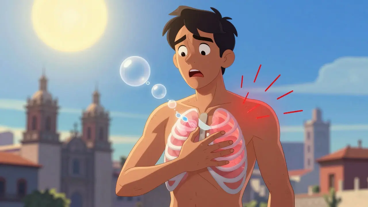 Pneumothorax : symptômes et soins d'urgence d'un poumon effondré