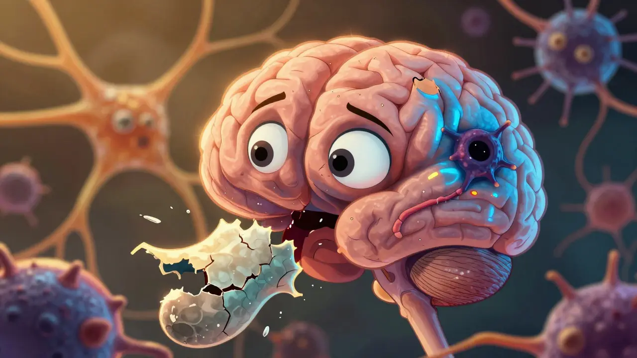 Sclérose en plaques : dégradation neurologique et thérapies modifiant la maladie