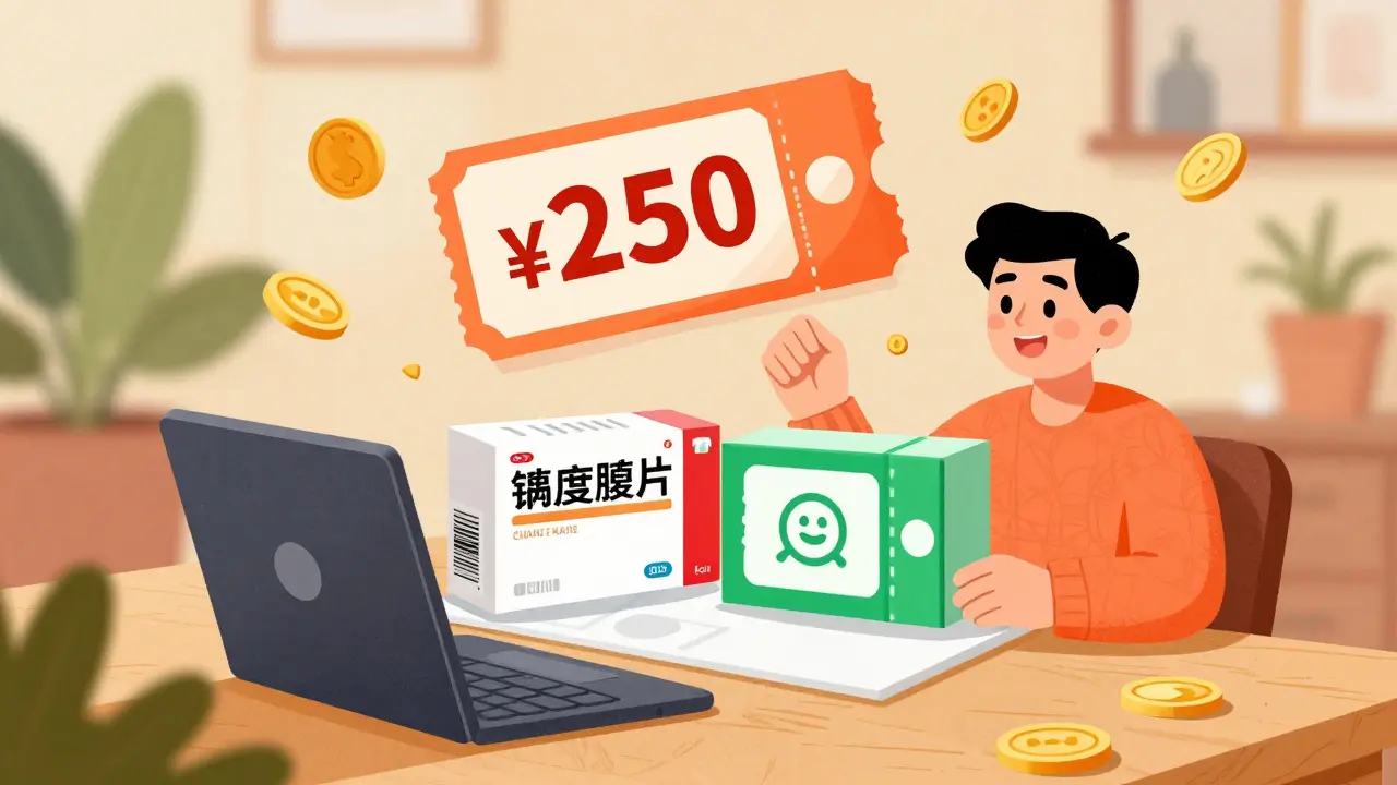 Comparaison des prix de médicaments avec coupons sur tablette
