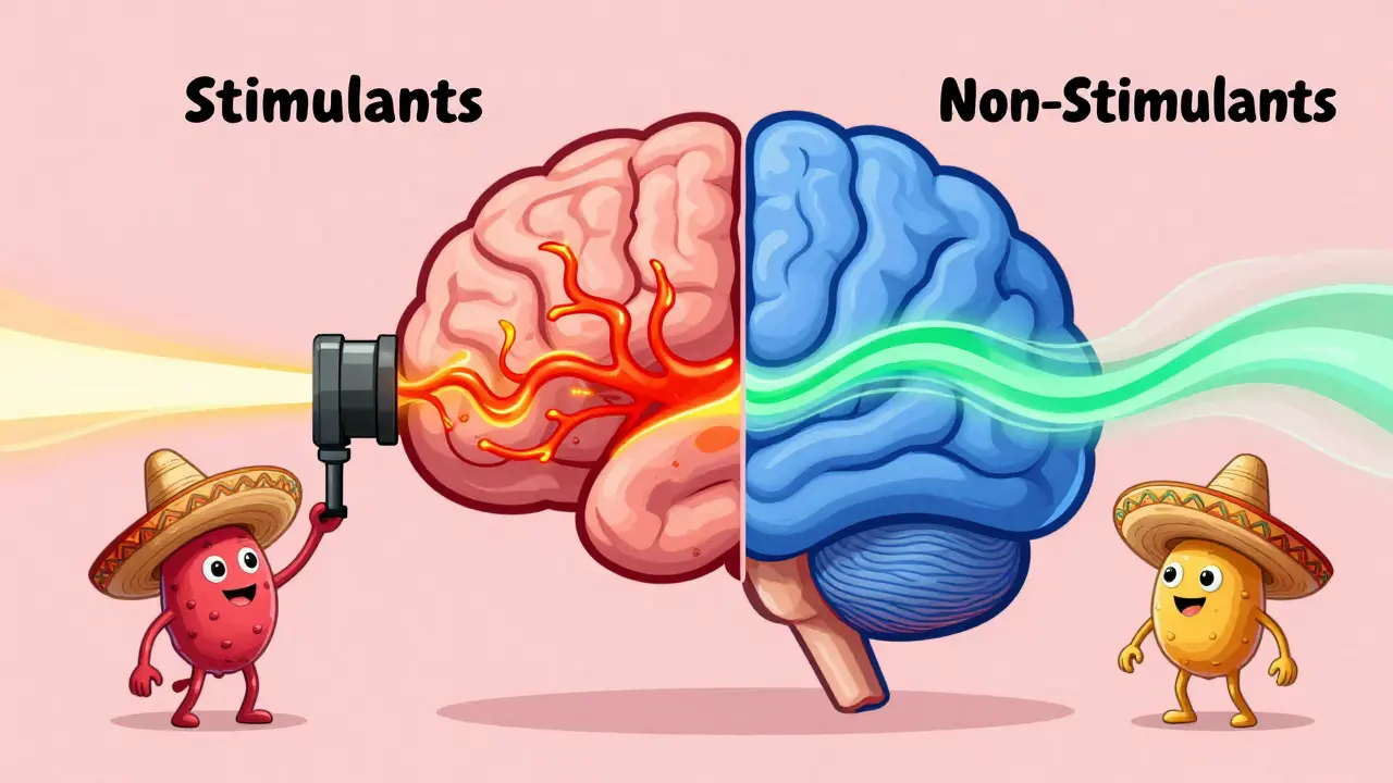 Comparaison visuelle des stimulants et non-stimulants pour le cerveau