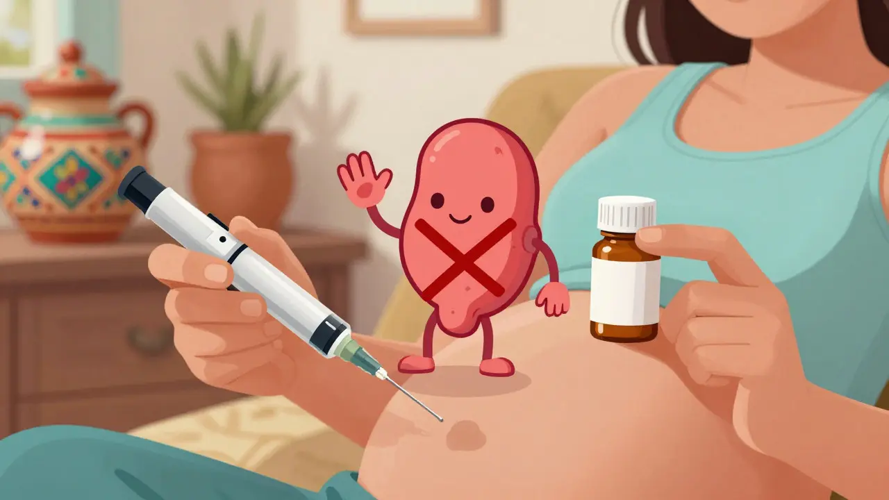 Comparaison visuelle de l'insuline et la metformine pour le diabète gestationnel