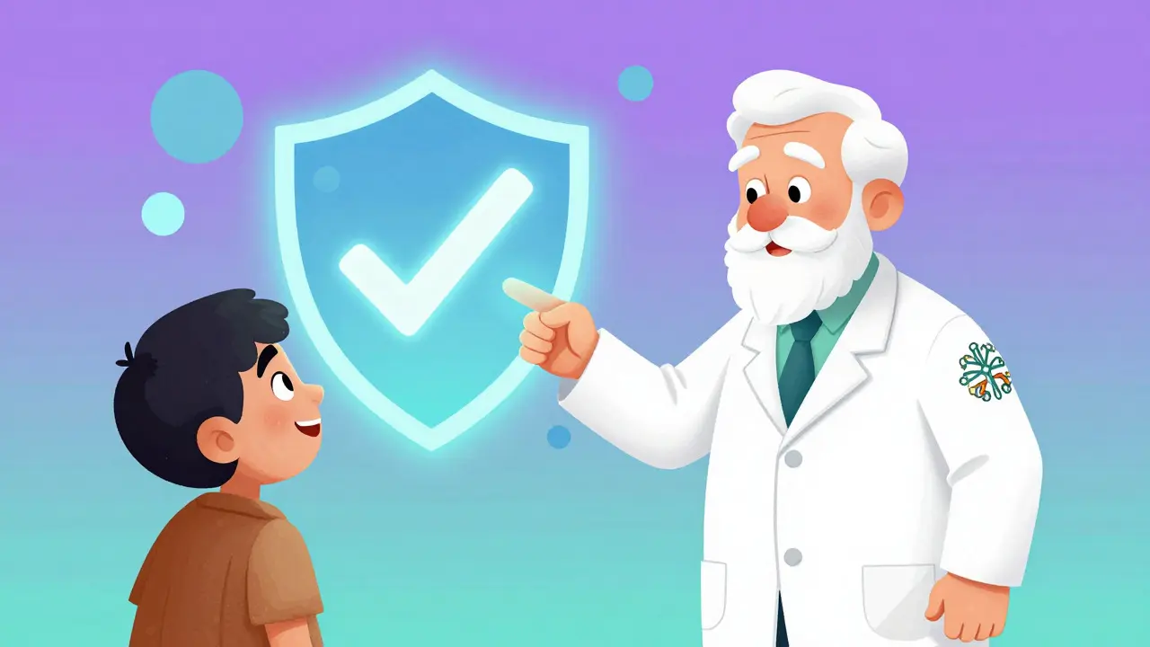 Médecin et patient discutant de la sécurité du traitement