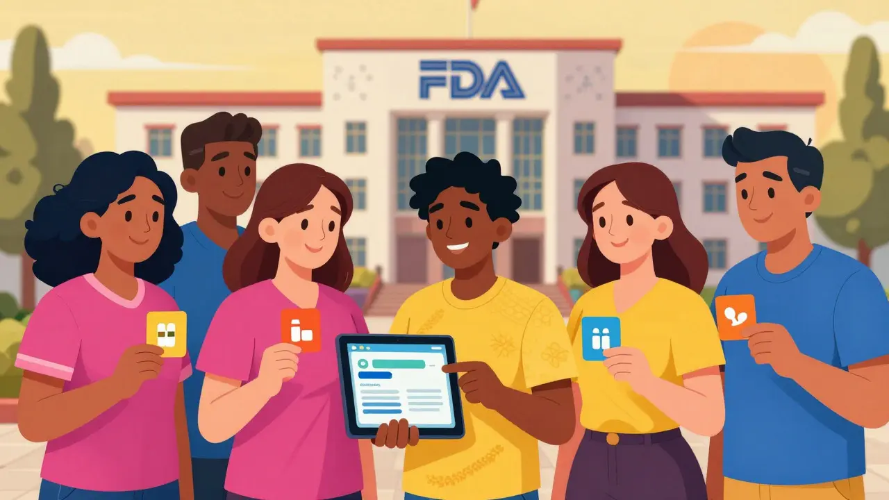 Patients autonomes tenant des fiches médicaments simples et accessibles